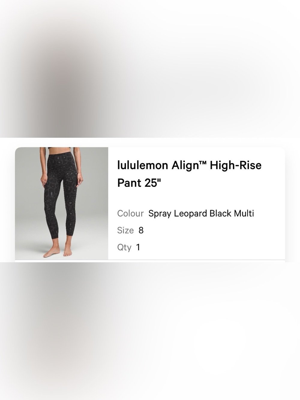 Lululemon Align 25- sz 8 / leopard